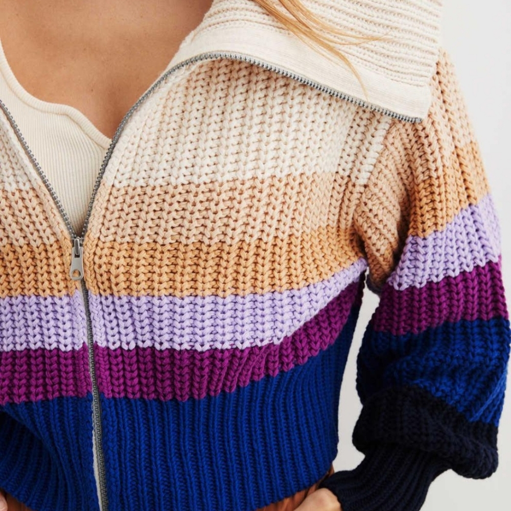 Aerie double zip cardigan